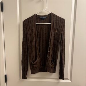 Ralph Lauren Sport Brown Cable-Knit Sweater 100% Cotton Women’s Small